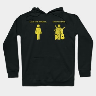 Love One Woman Many Guitars Music Lover Guitarist Hoodie